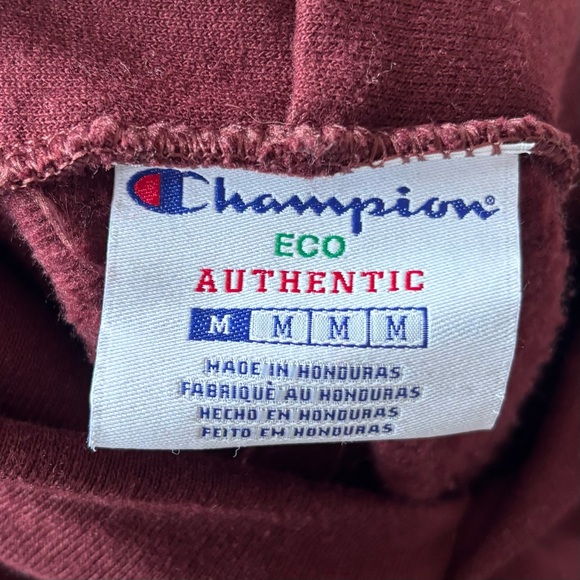 Civil Regime Hoodie Champion Floral Burgundy Maroon Roses Mens Medium Sweatshirt - Picture 8 of 9